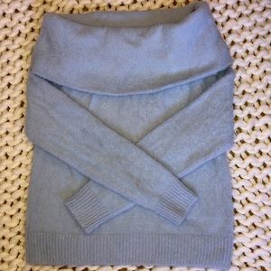 H&M Pastel blue off the shoulder sweater